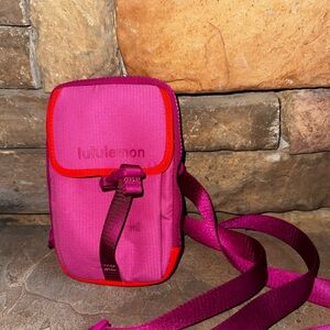 Lululemon Pink and Red Athleta Crossbody Bag